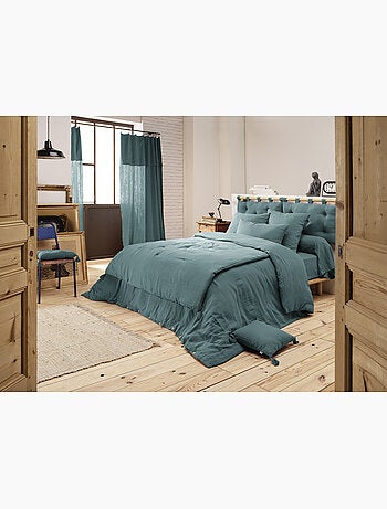 Housse de couette – double gaze de coton - finition boutons en bois - gaïa