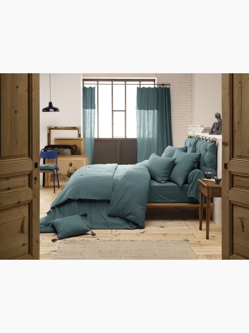 Housse de couette – double gaze de coton - finition boutons en bois - gaïa - Kiabi