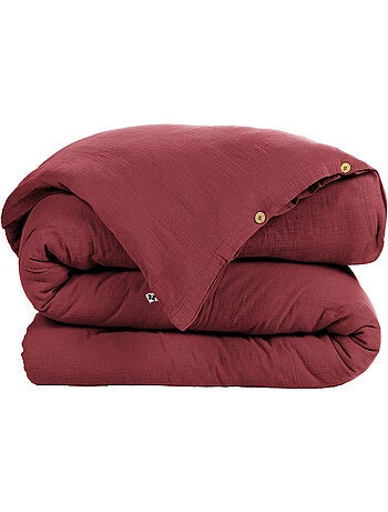 Housse de couette – double gaze de coton - finition boutons en bois - gaïa
