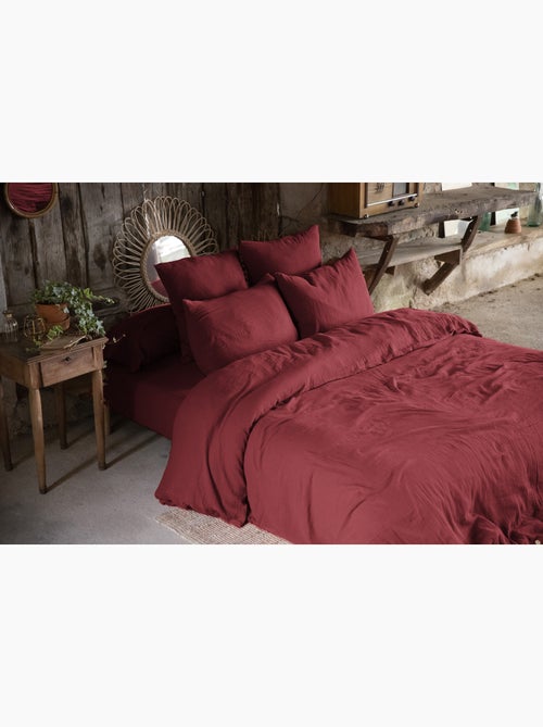 Housse de couette – double gaze de coton - finition boutons en bois - gaïa - Kiabi