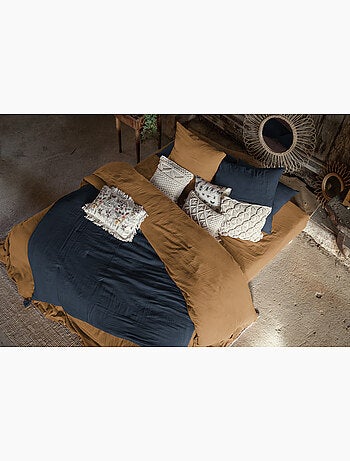 Housse de couette – double gaze de coton - finition boutons en bois - gaïa