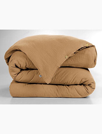 Housse de couette – double gaze de coton - finition boutons en bois - gaïa