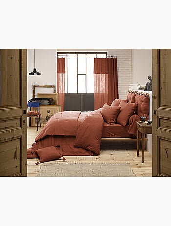 Housse de couette – double gaze de coton - finition boutons en bois - gaïa