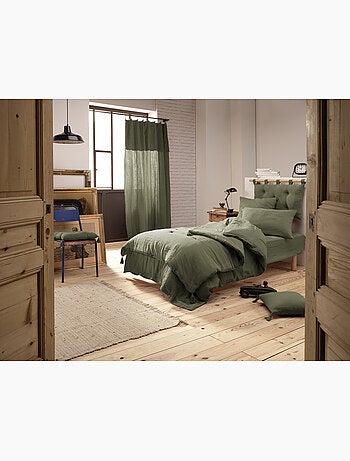 Housse de couette – double gaze de coton - finition boutons en bois - gaïa