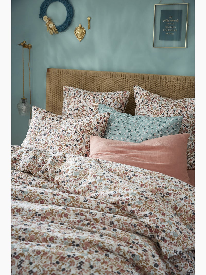Housse de couette – double gaze de coton imprimée – capucine Beige Pampa - Kiabi