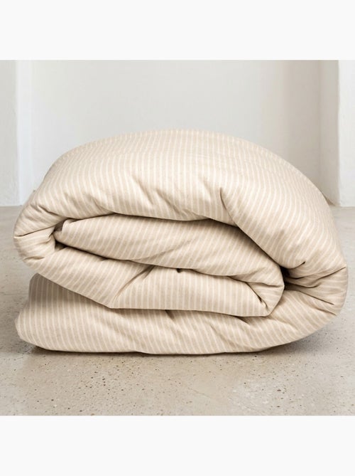 Housse de couette en coton à rayures en fil teint, tissu texturé. N’inclut pas les taies d’oreiller. - Kiabi