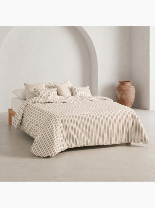 Housse de couette en coton à rayures en relief, tissu texturé. N’inclut pas les taies d’oreiller. - Kiabi Housse de couette en coton à rayures en relief, tissu texturé. N’inclut pas les taies d’oreiller. - Kiabi