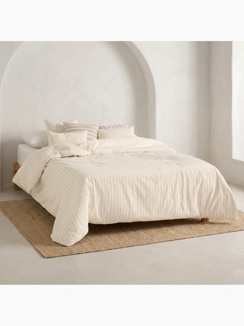 Housse de couette en coton avec fils en relief, tissu texturé. N’inclut pas les taies d’oreiller. - Kiabi Housse de couette en coton avec fils en relief, tissu texturé. N’inclut pas les taies d’oreiller. - Kiabi