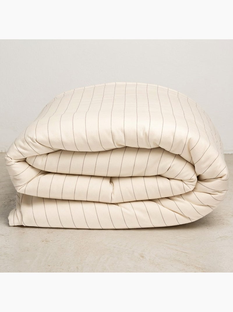 Housse de couette en coton avec fils en relief, tissu texturé. N’inclut pas les taies d’oreiller. Ecru - Kiabi