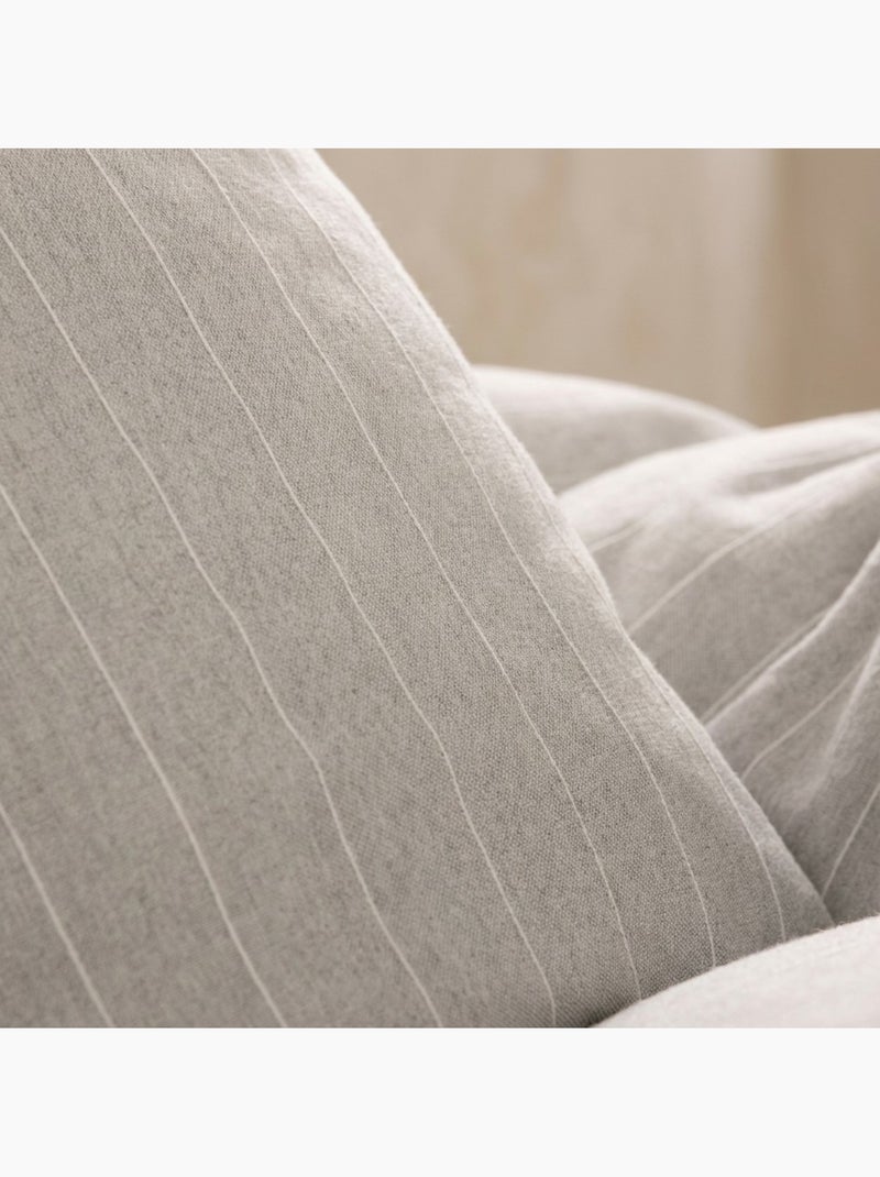 Housse de couette en coton avec fils en relief, tissu texturé. N’inclut pas les taies d’oreiller. Gris - Kiabi