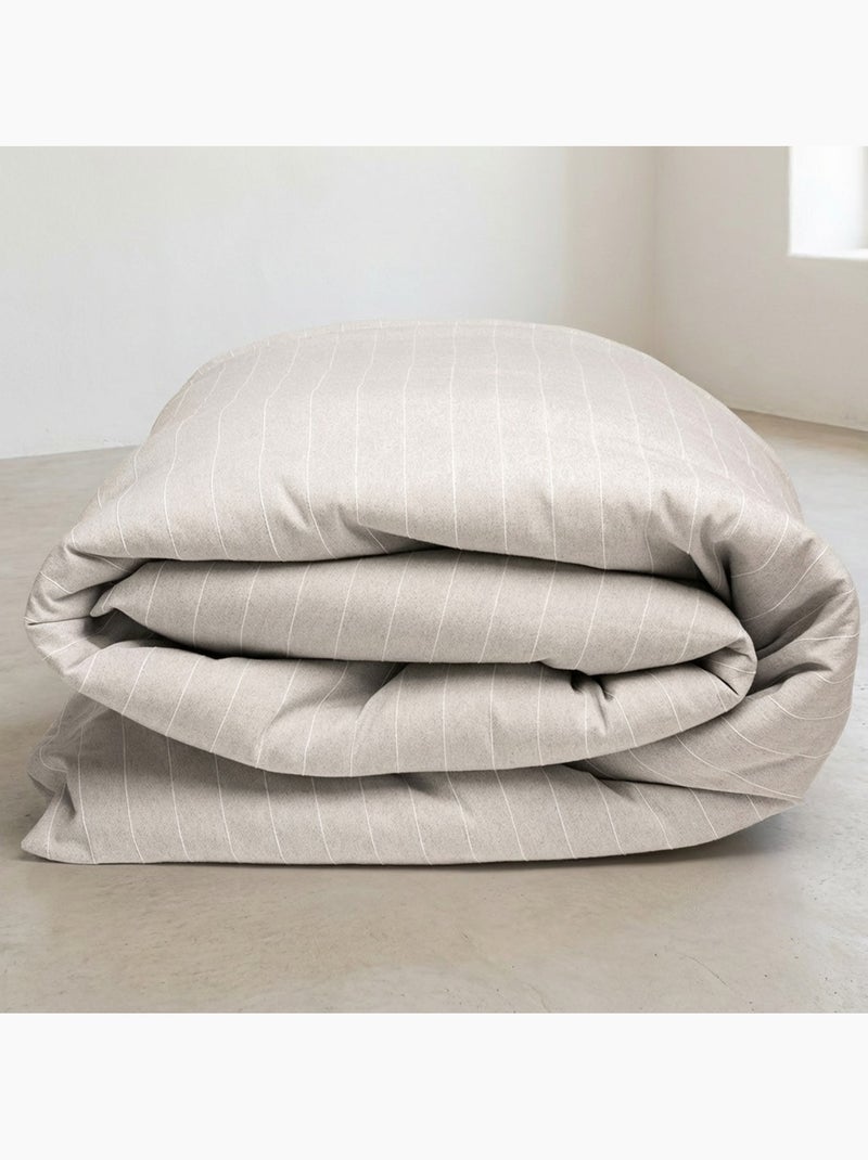 Housse de couette en coton avec fils en relief, tissu texturé. N’inclut pas les taies d’oreiller. Gris - Kiabi