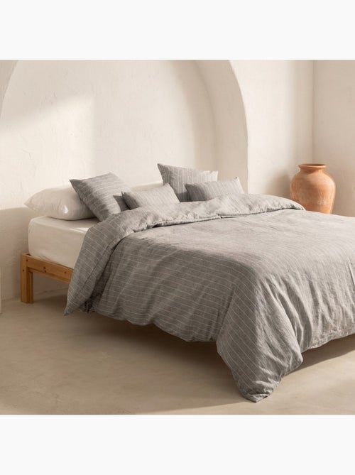 Housse de couette en coton avec fils en relief, tissu texturé. N’inclut pas les taies d’oreiller. - Kiabi Housse de couette en coton avec fils en relief, tissu texturé. N’inclut pas les taies d’oreiller. - Kiabi