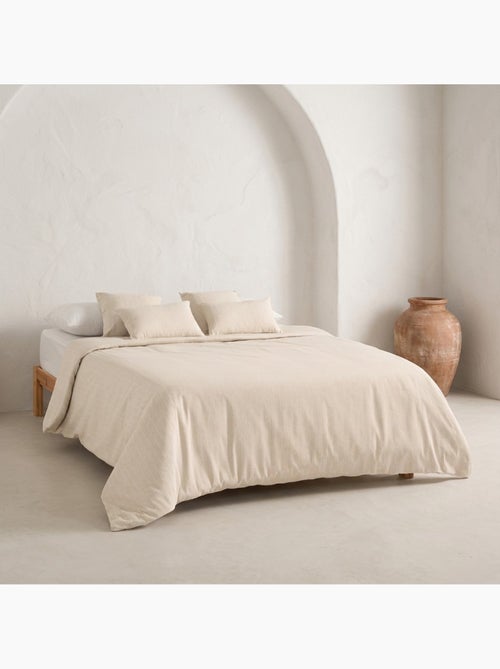 Housse de couette en coton avec fils en relief, tissu texturé. N’inclut pas les taies d’oreiller. - Kiabi Housse de couette en coton avec fils en relief, tissu texturé. N’inclut pas les taies d’oreiller. - Kiabi