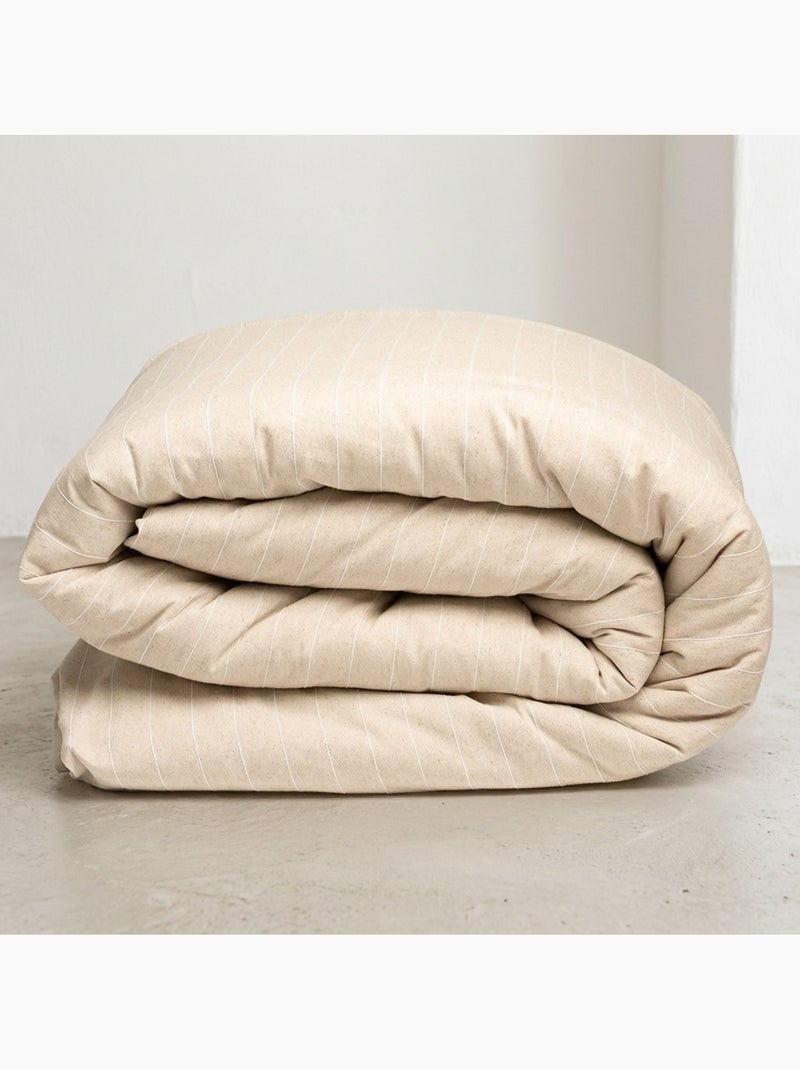 Housse de couette en coton avec fils en relief, tissu texturé. N’inclut pas les taies d’oreiller. Ocre - Kiabi