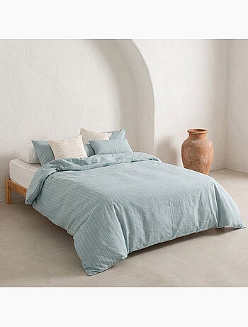 Housse de couette en coton avec fils en relief, tissu texturé. N’inclut pas les taies d’oreiller.