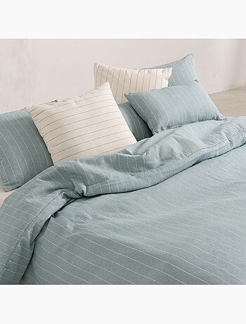 Housse de couette en coton avec fils en relief, tissu texturé. N’inclut pas les taies d’oreiller.