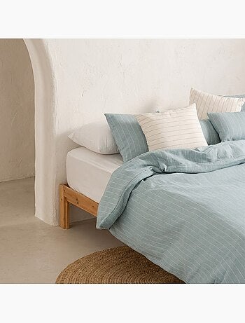Housse de couette en coton avec fils en relief, tissu texturé. N’inclut pas les taies d’oreiller.