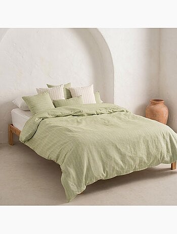 Housse de couette en coton avec fils en relief, tissu texturé. N’inclut pas les taies d’oreiller.