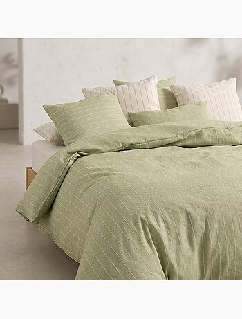 Housse de couette en coton avec fils en relief, tissu texturé. N’inclut pas les taies d’oreiller.