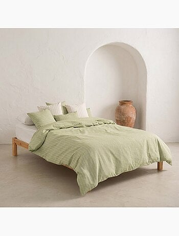 Housse de couette en coton avec fils en relief, tissu texturé. N’inclut pas les taies d’oreiller.