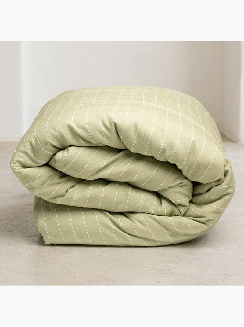 Housse de couette en coton avec fils en relief, tissu texturé. N’inclut pas les taies d’oreiller. Vert - Kiabi