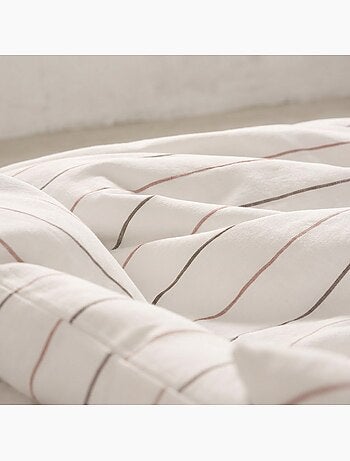Housse de couette en coton, fils en relief teints, tissu texturé. Sans taies.