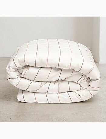 Housse de couette en coton, fils en relief teints, tissu texturé. Sans taies.