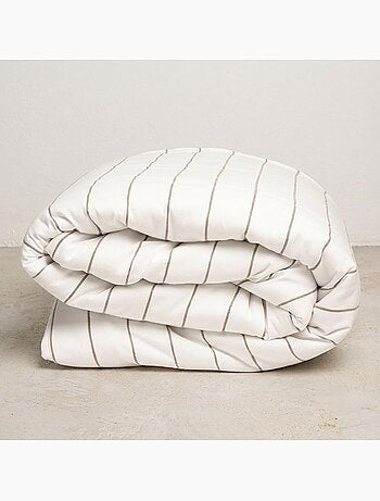 Housse de couette en coton, fils en relief teints, tissu texturé. Sans taies.