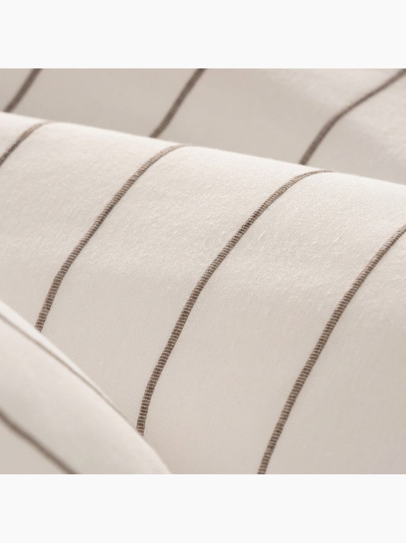 Housse de couette en coton, fils en relief teints, tissu texturé. Sans taies. Ocre - Kiabi