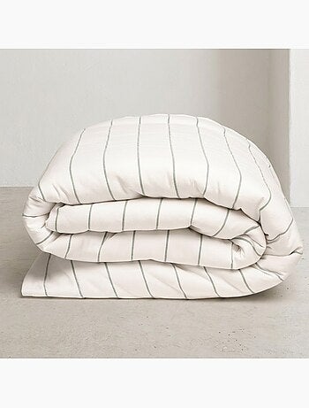 Housse de couette en coton, fils en relief teints, tissu texturé. Sans taies.