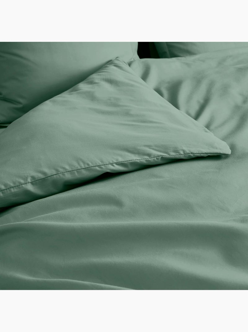 Housse de couette en percale de coton - douceur et élégance Vert tilleul - Kiabi