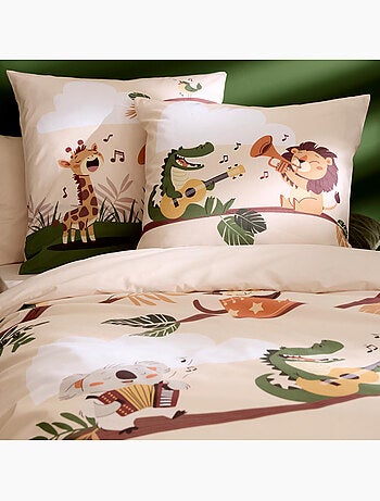 Housse de couette enfant percale de coton savane