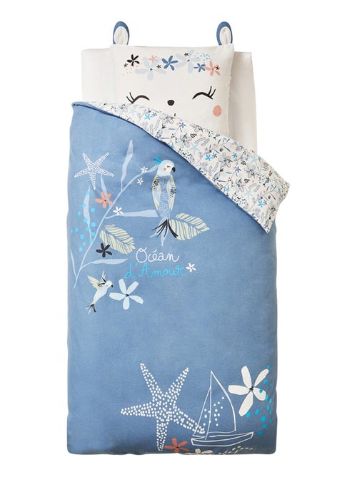 Housse de couette enfant + taie d'oreiller en flanelle Océan d'amour - Kiabi Housse de couette enfant + taie d'oreiller en flanelle Océan d'amour - Kiabi