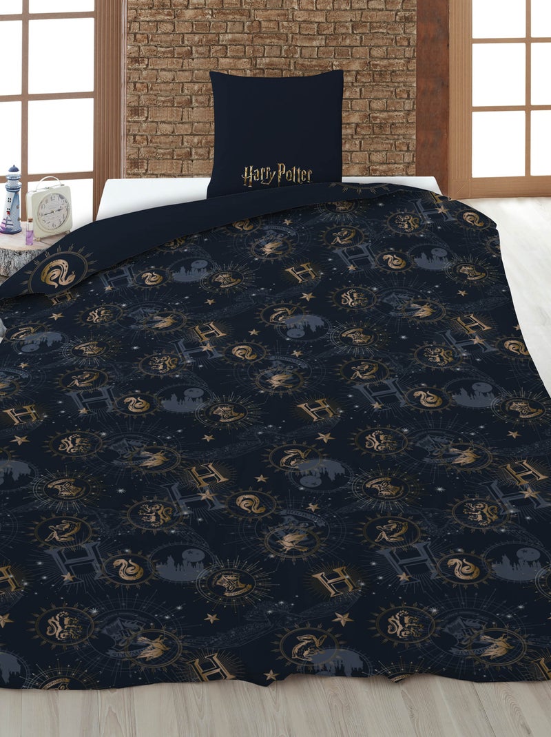 Housse de couette 'Harry potter' 140x200 cm avec oreillers Noir - Kiabi