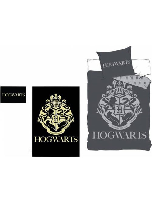 Housse de Couette Harry Potter phosphorescente 140x200 cm avec taie - Parure de lit en microfibre - Kiabi Housse de Couette Harry Potter phosphorescente 140x200 cm avec taie - Parure de lit en microfibre - Kiabi