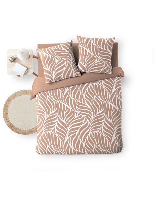 Housse de couette imprimée 57 fils  feuillage moderne – 2 taies incluses - Kiabi
