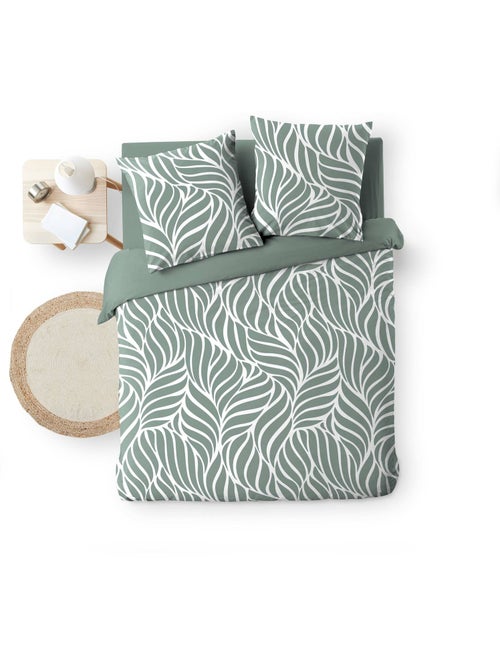 Housse de couette imprimée 57 fils  feuillage moderne – 2 taies incluses - Kiabi