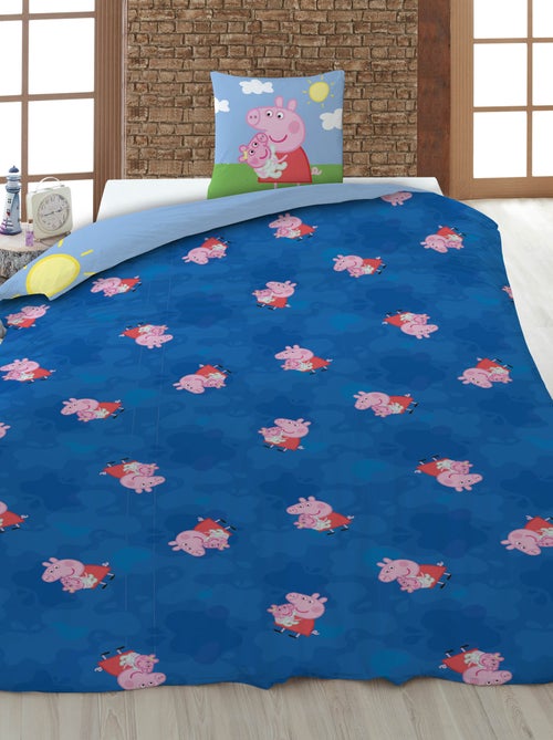 Housse de couette 'Peppa pig' avec oreiller 140x200cm - Kiabi