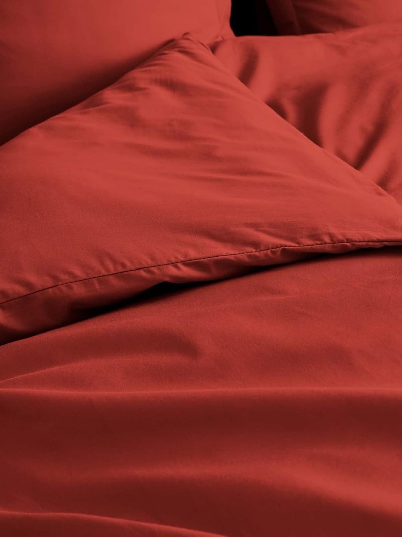 Housse de couette percale de coton 78fils lia promo linge Rouge - Kiabi