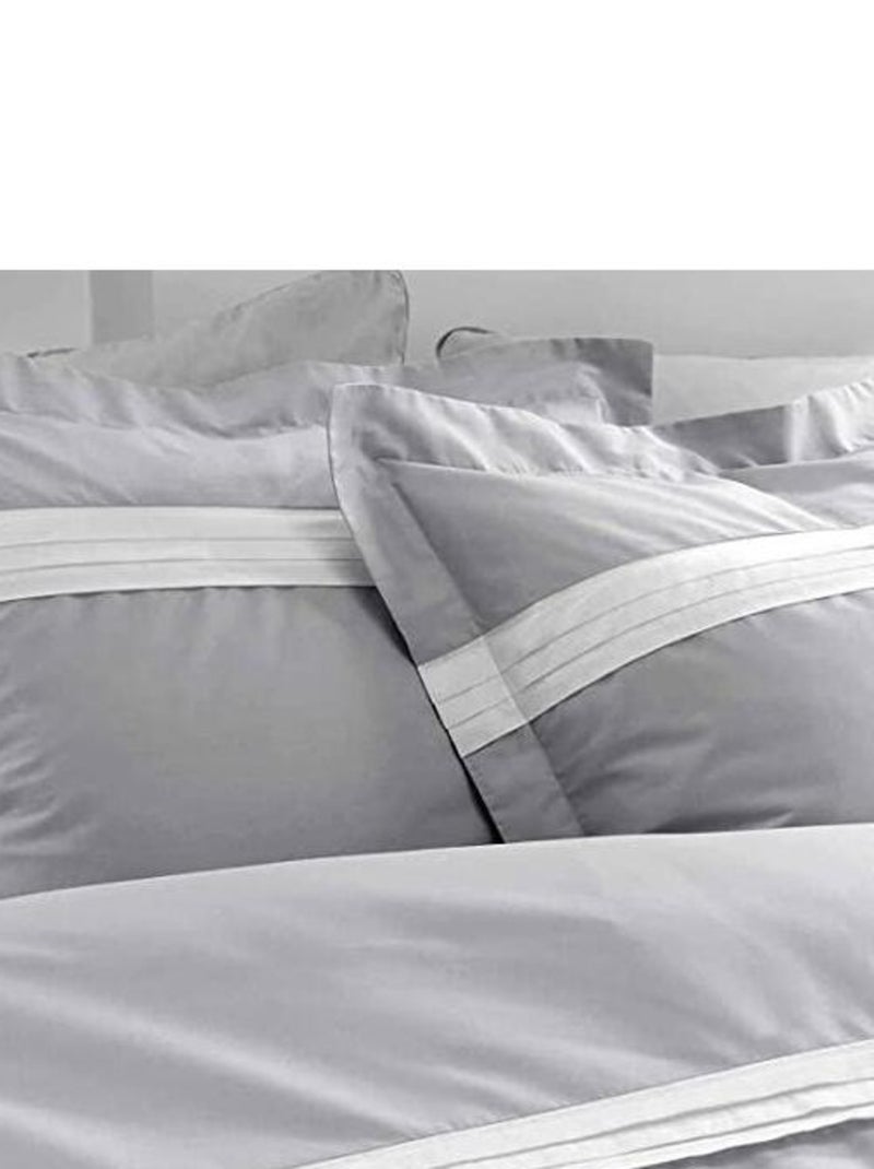 Housse de couette percale de coton 78fils promo linge Gris - Kiabi