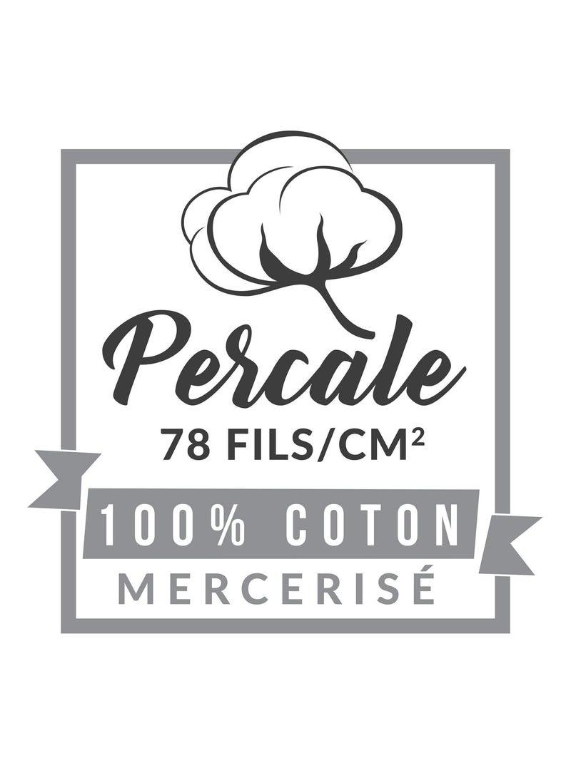 Housse de couette percale de coton 78fils promo linge Gris - Kiabi
