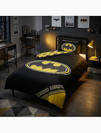 Housse de Couette Polycoton Batman Licence Officielle Warner Bros DC 140x200cm + Taie 65x65cm