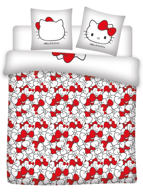 Housse de Couette Polycoton Hello Kitty Licence Officielle Sanrio 220x240cm + 2 Taies 65x65cm - Kiabi