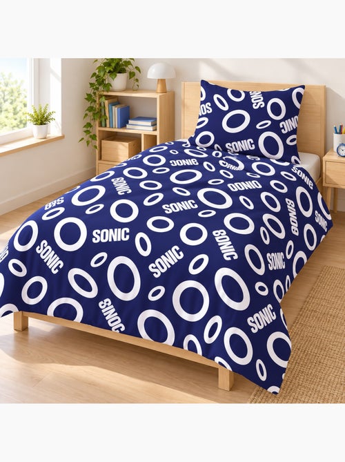 Housse de couette polycoton sonic the hedgehog licence officielle sega 140x200cm + taie 65x65cm - Kiabi Housse de couette polycoton sonic the hedgehog licence officielle sega 140x200cm + taie 65x65cm - Kiabi