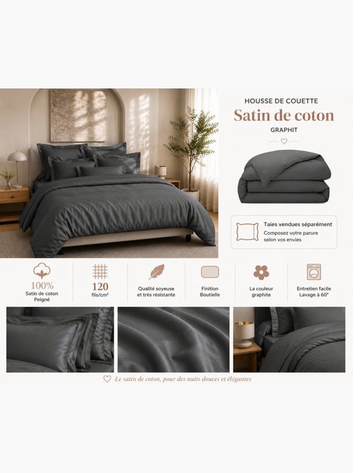 Housse de couette prestige 120 fils/cm² satin de coton - Kiabi