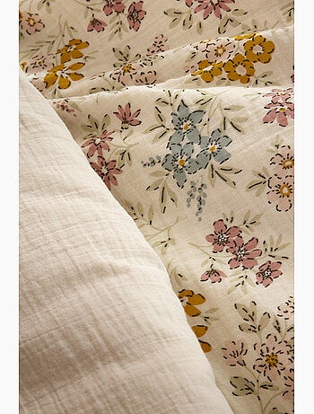 Housse de couette réversible double gaze de coton 125 g/m² ava