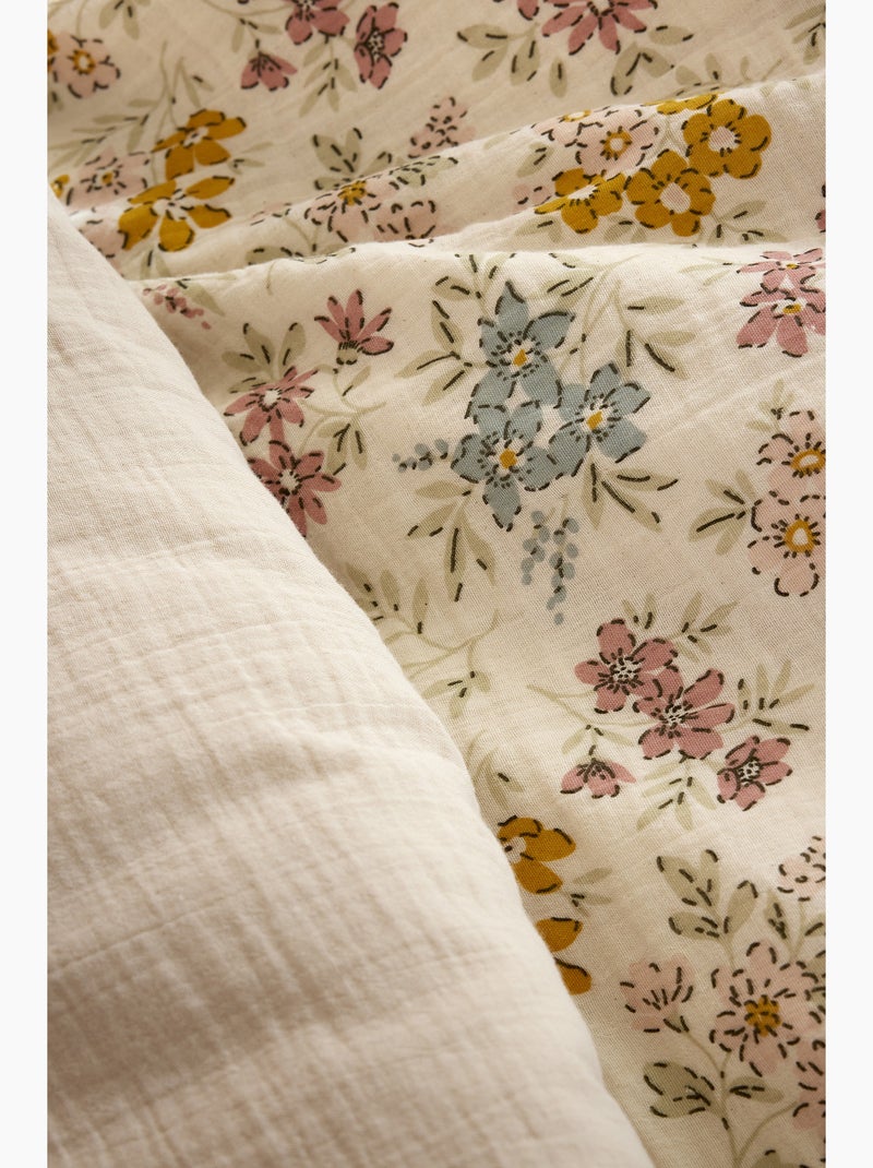 Housse de couette réversible double gaze de coton 125 g/m² ava Beige Pampa - Kiabi