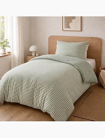 Housse de couette réversible double gaze de coton 125 g/m² livia