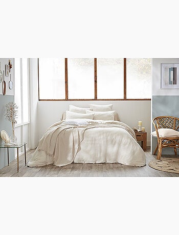 Housse de couette réversible – gaze de coton tissée teintée – carreaux vichy - vickie