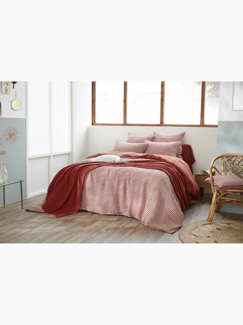 Housse de couette réversible – gaze de coton tissée teintée – carreaux vichy - vickie - Kiabi